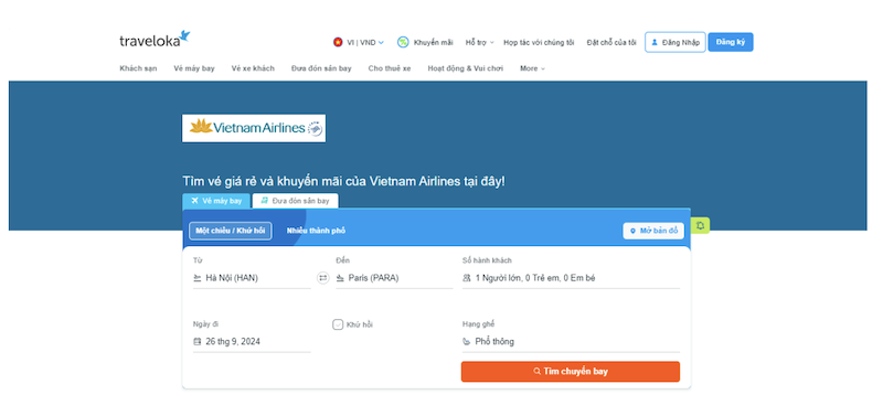 Đặt vé Vietnam Airlines nhanh chóng qua Traveloka | Nguồn: baodanang